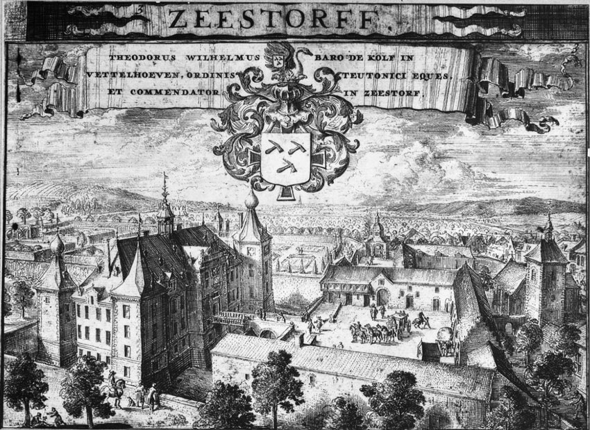 Historische-aanblik-van-de-Duitse-Orde-commanderij-Siersdorf-1700